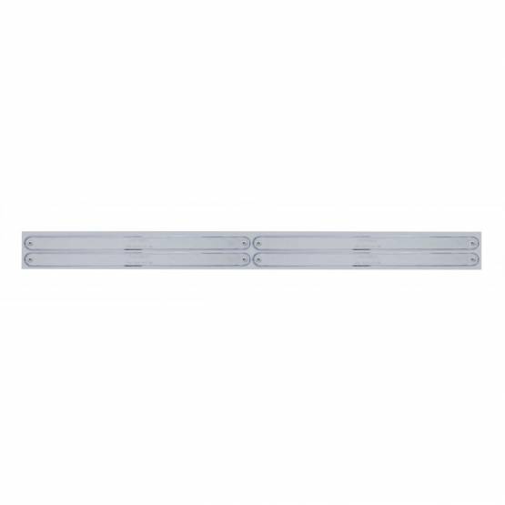UNITED PACIFIC - UNITED PACIFIC - 37224 - PLACA DE GUARDABARROS SUPERIOR CROMADA CON CUATRO BARRAS DE LUCES DE 14 LED DE 12" - LED ROJO/LEENTE CROMADA (CADA UNO)