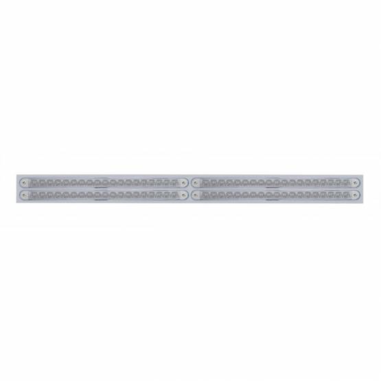 UNITED PACIFIC - UNITED PACIFIC - 37226 - PLACA DE GUARDABARROS SUPERIOR CROMADA CON CUATRO BARRAS DE LUCES REFLECTORAS DE 19 LED DE 12" - LED ROJO/LENTE TRANSPARENTE (CADA UNO)