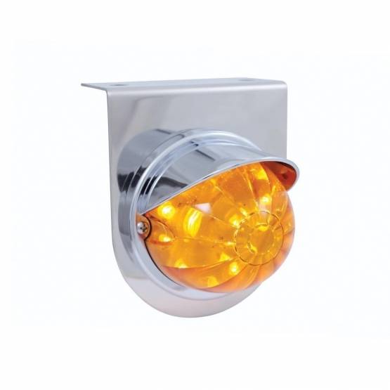 UNITED PACIFIC - UNITED PACIFIC - 37247 - SOPORTE DE LUZ INOXIDABLE CON VISERA Y LUZ DE SANDÍA DE DOBLE FUNCIÓN DE 17 LED - LED ÁMBAR/LENTE ÁMBAR