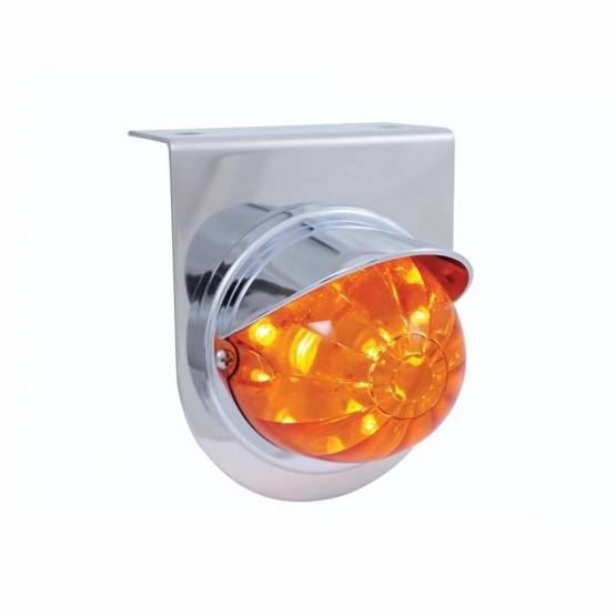 UNITED PACIFIC - UNITED PACIFIC - 37248 - SOPORTE DE LUZ INOXIDABLE CON VISERA Y LUZ DE SANDÍA DE DOBLE FUNCIÓN DE 17 LED - LED ÁMBAR/LENTE ÁMBAR OSCURO