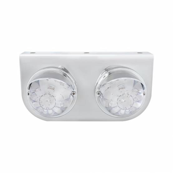 UNITED PACIFIC - UNITED PACIFIC - 37260 - SOPORTE DE LUZ SS CON 2X 17 LED LUCES Y VISORES DE SANDÍA DE DOBLE FUNCIÓN - LED ROJO/LENTE TRANSPARENTE