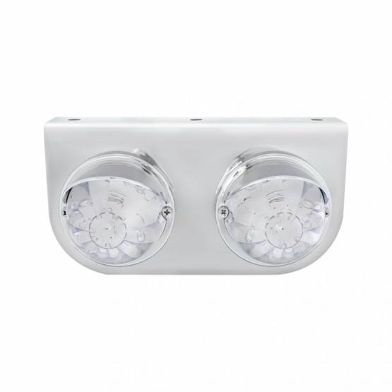UNITED PACIFIC - UNITED PACIFIC - 37264 - SOPORTE DE LUZ INOXIDABLE CON 2X 17 LUCES Y VISORES DE SANDÍA LED - LED ROJO/LENTE TRANSPARENTE