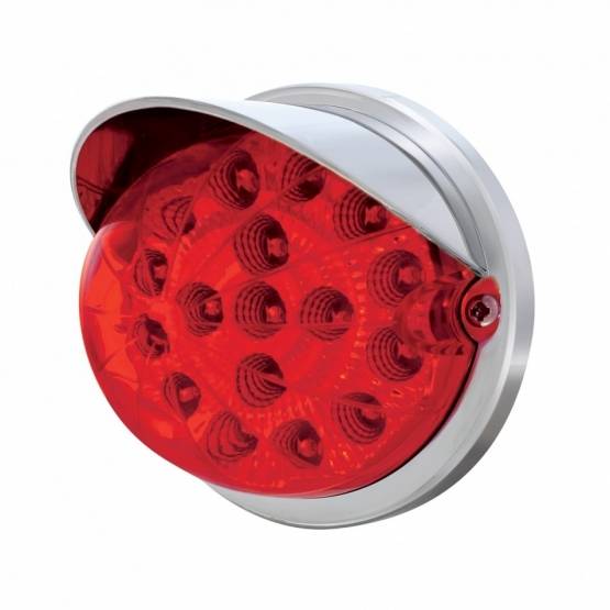 UNITED PACIFIC - UNITED PACIFIC - 37279 - KIT DE MONTAJE EMPOTRADO CON REFLECTOR TRANSPARENTE SANDÍA DE DOBLE FUNCIÓN DE 17 LED CON VISERA - LED ROJO/LENTE ROJA