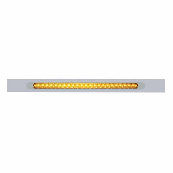 UNITED PACIFIC - UNITED PACIFIC - 37318 - PLACA DE GUARDABARROS SUPERIOR CROMADA CON BARRA DE LUCES LED DE 23 SMD Y BISEL - LED ÁMBAR/LEENTE ÁMBAR (CADA UNO)