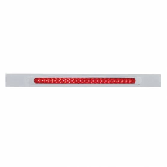 UNITED PACIFIC - UNITED PACIFIC - 37319 - PLACA DE GUARDABARROS SUPERIOR CROMADA CON BARRA DE LUCES LED DE 23 SMD Y BISEL - LED ROJO/LEENTE ROJA (CADA UNO)