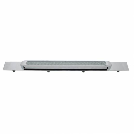 UNITED PACIFIC - UNITED PACIFIC - 37320 - PLACA DE GUARDABARROS SUPERIOR CROMADA CON BARRA DE LUZ LED DE 23 SMD Y BISEL - LED ÁMBAR/LEENTE TRANSPARENTE (CADA UNO)