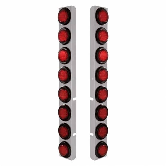 UNITED PACIFIC - UNITED PACIFIC - 37331 - SOPORTE DEL FILTRO DE AIRE TRASERO SS CON 16X 9 LUCES LED DE 2" PARA LED Y LENTES PETERBILT-ROJO