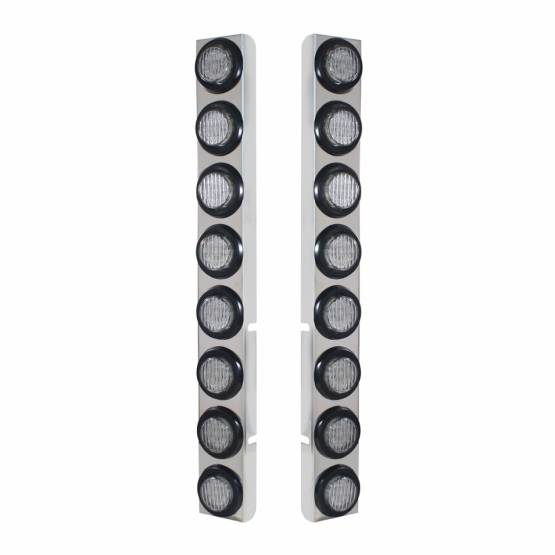 UNITED PACIFIC - UNITED PACIFIC - 37333 - SOPORTE DEL FILTRO DE AIRE TRASERO SS CON 16X 9 LUCES LED DE 2" PARA PETERBILT-LED ROJO/LENTE TRANSPARENTE