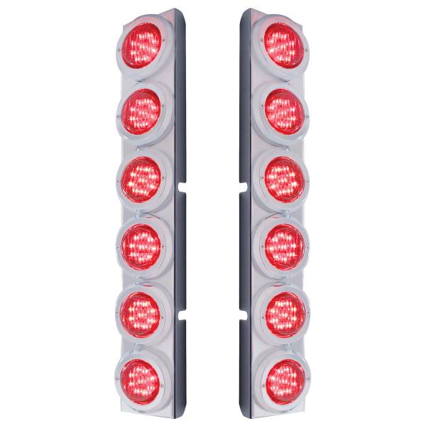 UNITED PACIFIC - UNITED PACIFIC - 37342 - SOPORTE DEL FILTRO DE AIRE TRASERO CON 12 LUCES LED PLANAS Y BISEL PARA PETERBILT - LED ROJO/LENTE ROJA