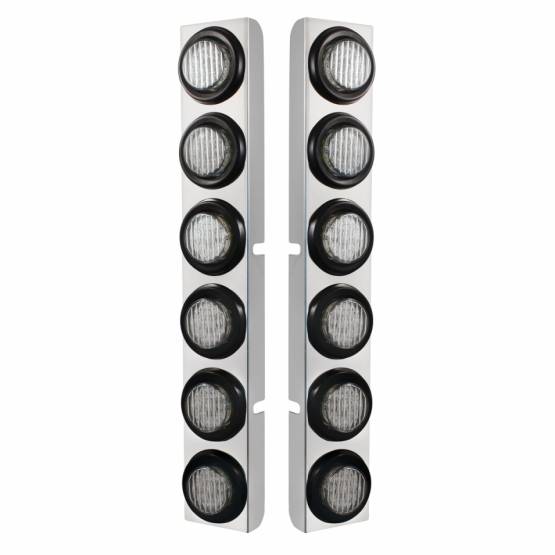 UNITED PACIFIC - UNITED PACIFIC - 37345 - SOPORTE DEL FILTRO DE AIRE TRASERO SS CON 12X 9 LUCES LED DE 2" PARA PETERBILT-LED ROJO/LENTE TRANSPARENTE