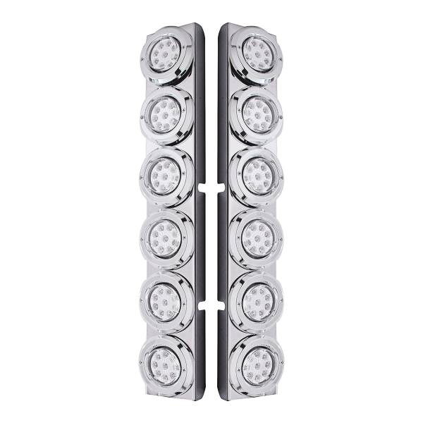 UNITED PACIFIC - UNITED PACIFIC - 37348 - SOPORTE DEL FILTRO DE AIRE TRASERO SS CON LUCES REFLECTORAS DE 12X 9 LED DE 2" Y BISELES PARA LED ROJO/LENTE TRANSPARENTE PETERBILT