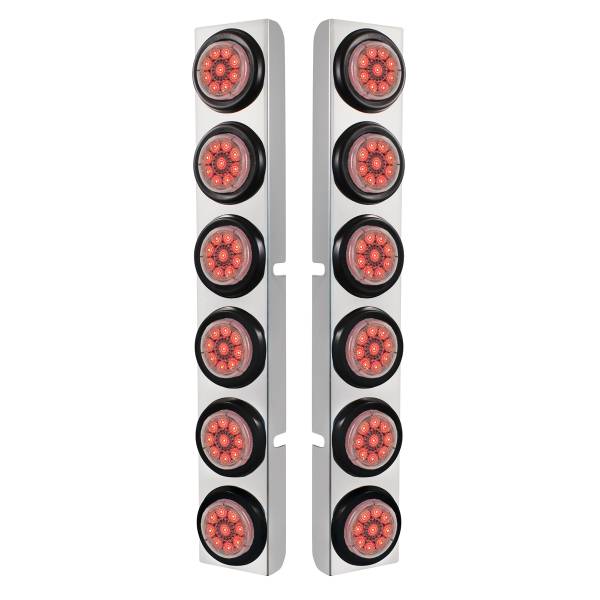 UNITED PACIFIC - UNITED PACIFIC - 37349 - SOPORTE DEL FILTRO DE AIRE TRASERO SS CON LUCES REFLECTORAS DE 12X 9 LED DE 2" PARA PETERBILT-LED ROJO/LENTE TRANSPARENTE
