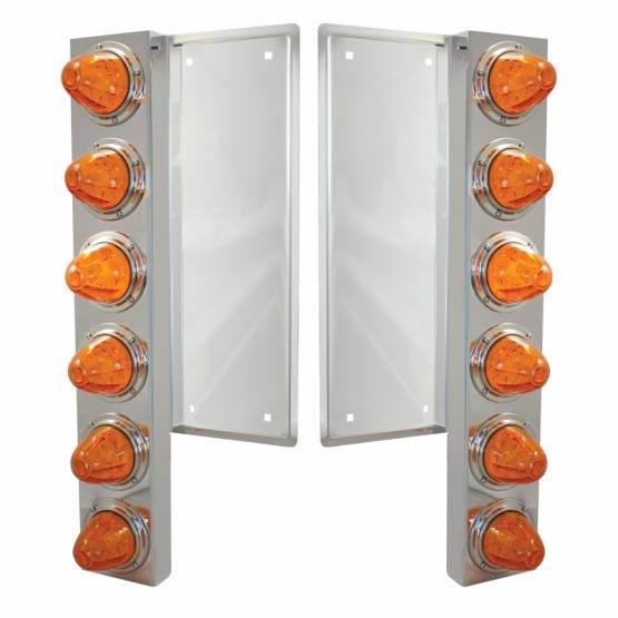 UNITED PACIFIC - UNITED PACIFIC - 37355 - SOPORTE DEL FILTRO DE AIRE DELANTERO FL SS CON 12X 11 LUCES Y BISELES LED DE SANDÍA - LED ÁMBAR Y LENTES