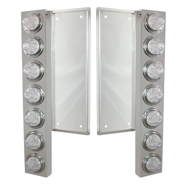 UNITED PACIFIC - UNITED PACIFIC - 37357 - SOPORTE DEL FILTRO DE AIRE DELANTERO FL SS CON 12X 11 LUCES Y BISELES LED DE SANDÍA - LED ÁMBAR/LEENTE TRANSPARENTE