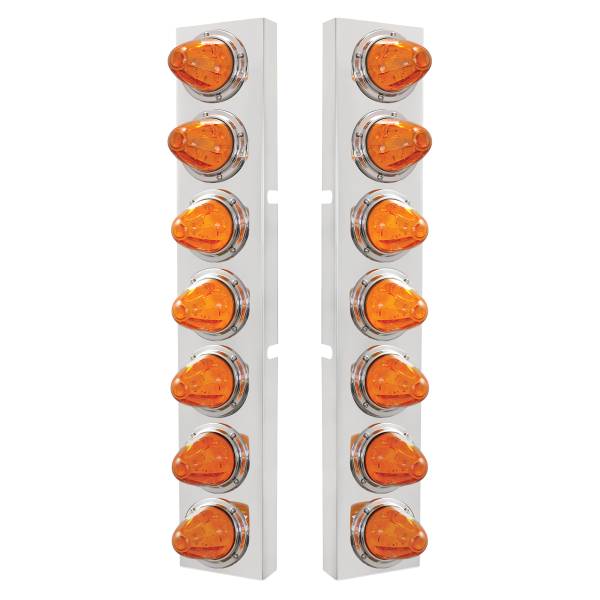 UNITED PACIFIC - UNITED PACIFIC - 37367 - SOPORTE DEL FILTRO DE AIRE DELANTERO SS CON LUCES DE SANDÍA LED ÁMBAR 14X 11 Y BISEL PARA CAMIONES KW - LENTE ÁMBAR