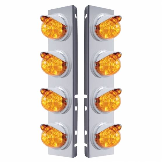 UNITED PACIFIC - UNITED PACIFIC - 37382 - SOPORTE DEL FILTRO DE AIRE DELANTERO SS CON REFLECTOR 8X 17 LED LUCES Y VISORES DE SANDÍA PARA LED Y LENTES PETERBILT-AMBER
