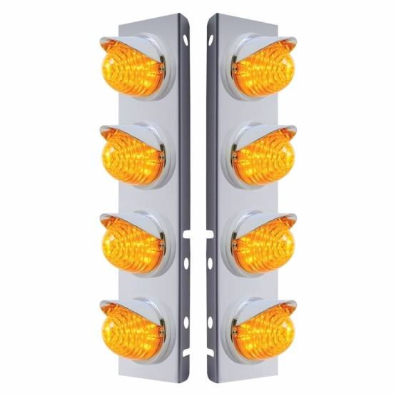 UNITED PACIFIC - UNITED PACIFIC - 37384 - SOPORTE DEL FILTRO DE AIRE DELANTERO SS CON 8X 17 LUCES LED DE COLMENA Y VISORES PARA PETERBILT -LED ÁMBAR Y LENTES