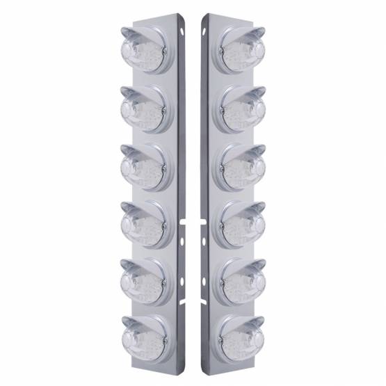 UNITED PACIFIC - UNITED PACIFIC - 37391 - SOPORTE DEL FILTRO DE AIRE DELANTERO SS CON LUCES Y VISORES DE SANDÍA DE 12X 17 LED PARA PETERBILT -LED ÁMBAR/LENTE TRANSPARENTE