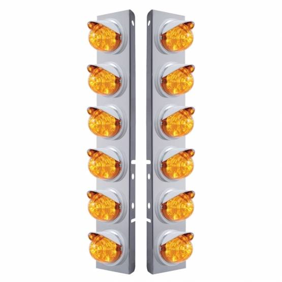 UNITED PACIFIC - UNITED PACIFIC - 37394 - SOPORTE DEL FILTRO DE AIRE DELANTERO SS CON REFLECTOR 12X 17 LED LUCES Y VISORES DE SANDÍA PARA LED Y LENTES PETERBILT-AMBER