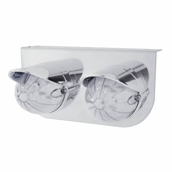 UNITED PACIFIC - UNITED PACIFIC - 37459 - SOPORTE DE LUZ DE ACERO INOXIDABLE CON 2 LUCES Y VISORES GRAKON 1000 ESTILO BALA DE 19 LED - LED ÁMBAR/LENTE TRANSPARENTE