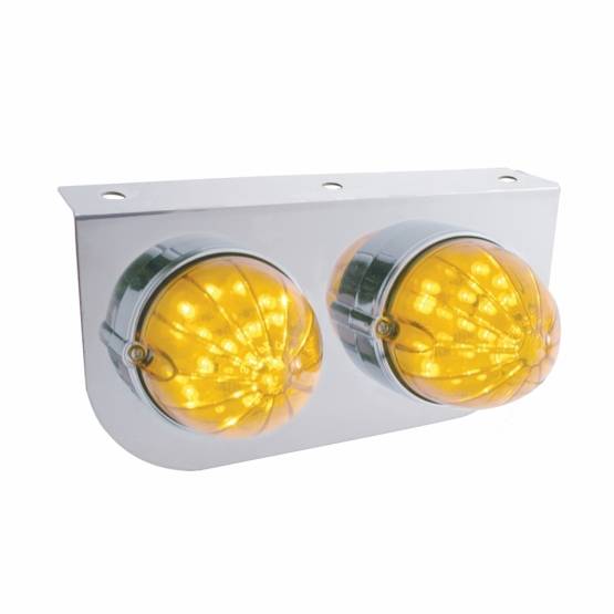 UNITED PACIFIC - UNITED PACIFIC - 37460 - SOPORTE DE LUZ DE INOXIDABLE CON 2 LUCES GRAKON 1000 ESTILO BALA DE 19 LED - LED ÁMBAR/LENTE ÁMBAR