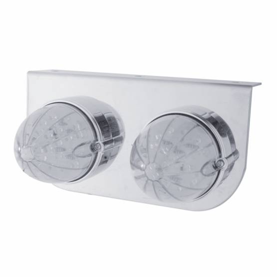 UNITED PACIFIC - UNITED PACIFIC - 37461 - SOPORTE DE LUZ DE ACERO INOXIDABLE CON 2 LUCES DE 19 LED ESTILO BALA GRAKON 1000 - LED ÁMBAR/LENTE TRANSPARENTE