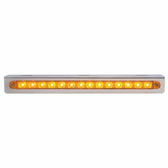 UNITED PACIFIC - UNITED PACIFIC - 37514 - SOPORTE DE LUZ DE INOXIDABLE CON BARRA DE LUCES SECUENCIAL DE 14 LED DE 12" (DE IZQUIERDA A DERECHA) - LED ÁMBAR/LENTE ÁMBAR
