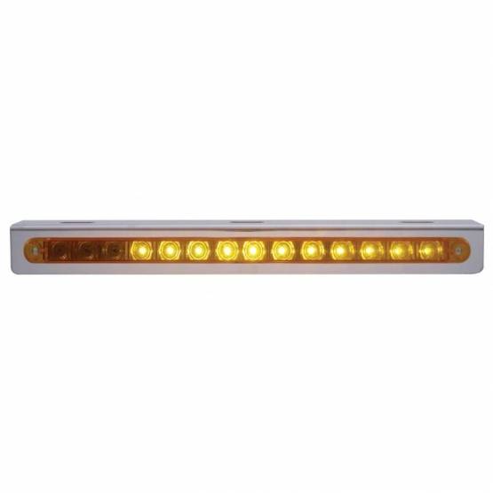 UNITED PACIFIC - UNITED PACIFIC - 37518 - SOPORTE DE LUZ INOXIDABLE CON BARRA DE LUCES SECUENCIAL DE 14 LED DE 12" (DE DERECHA A IZQUIERDA) - LED ÁMBAR/LENTE ÁMBAR