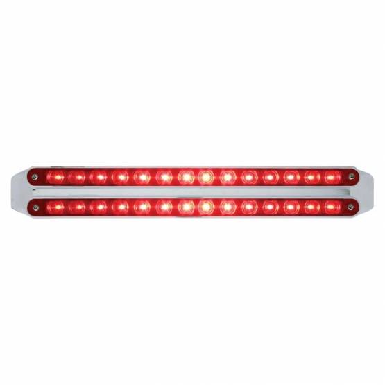 UNITED PACIFIC - UNITED PACIFIC - 37666 - BARRAS DE LUCES DOBLES DE 14 LED DE 12" (PARADA, GIRO Y TRASERA) - LED ROJO/LENTE ROJA