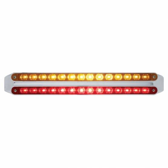 UNITED PACIFIC - UNITED PACIFIC - 37669 - BARRAS DE LUCES DOBLES DE 14 LED DE 12" - LED ÁMBAR Y ROJO / LENTE ÁMBAR Y ROJA