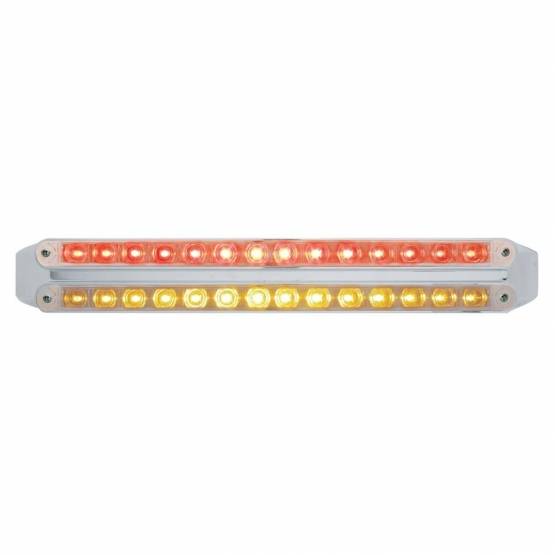 UNITED PACIFIC - UNITED PACIFIC - 37670 - BARRAS DE LUCES DOBLES DE 14 LED DE 12" - LED ÁMBAR Y ROJO/LENTE TRANSPARENTE