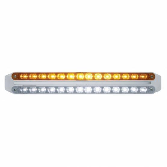 UNITED PACIFIC - UNITED PACIFIC - 37671 - BARRAS DE LUCES DOBLES DE 14 LED DE 12" - LED ÁMBAR Y BLANCO/LENTE ÁMBAR Y TRANSPARENTE