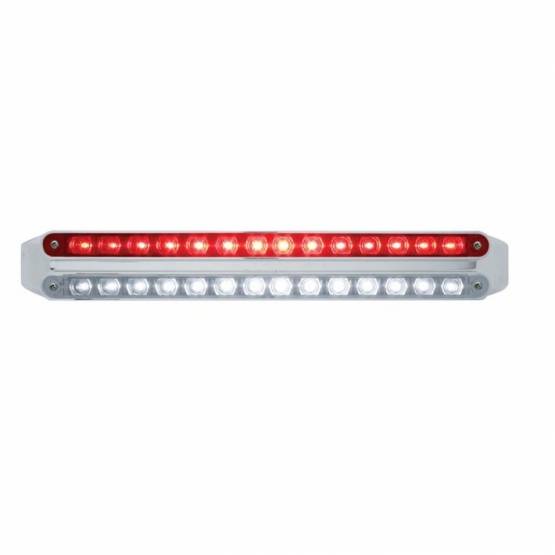 UNITED PACIFIC - UNITED PACIFIC - 37672 - BARRAS DE LUCES DOBLES DE 14 LED DE 12" - LED ROJO Y BLANCO / LENTE ROJA Y TRANSPARENTE