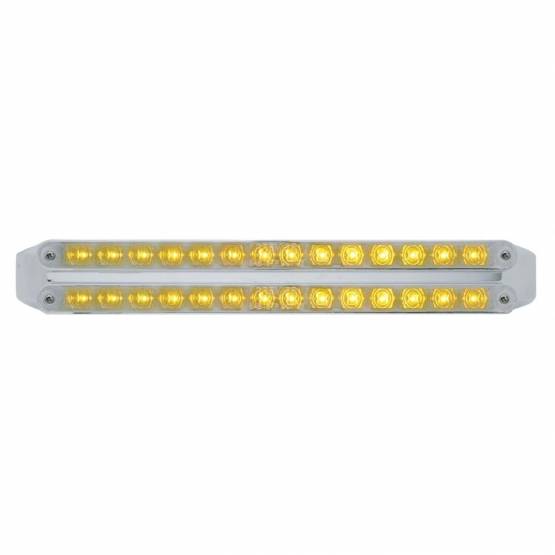UNITED PACIFIC - UNITED PACIFIC - 37675 - BARRAS DE LUCES DE SEÑAL DE GIRO DOBLES DE 14 LED DE 12" - LED ÁMBAR/LENTE CROMADA
