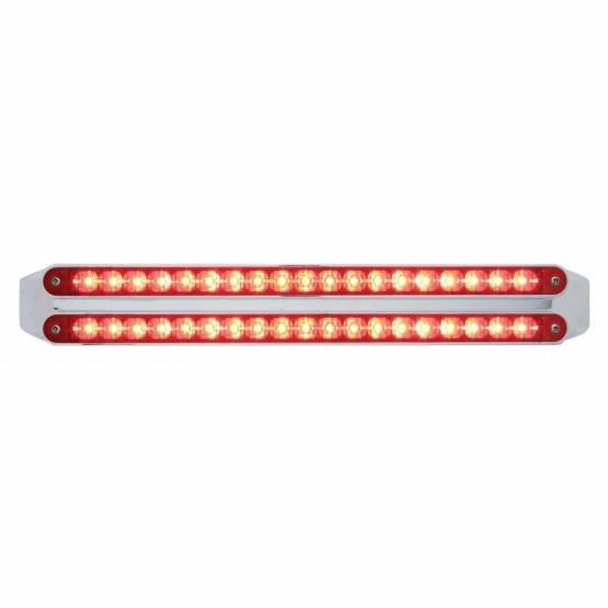 UNITED PACIFIC - UNITED PACIFIC - 37679 - BARRAS DE LUCES REFLECTORAS DOBLES DE 19 LED DE 12" (PARADA, GIRO Y TRASERA) - LED ROJO/LENTE ROJA