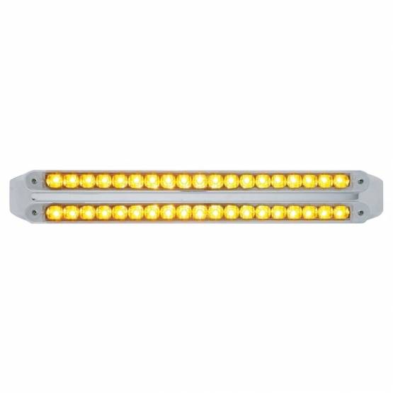 UNITED PACIFIC - UNITED PACIFIC - 37680 - BARRAS DE LUCES DE SEÑAL DE GIRO REFLECTORAS DOBLES DE 19 LED DE 12" - LED ÁMBAR/LENTE TRANSPARENTE