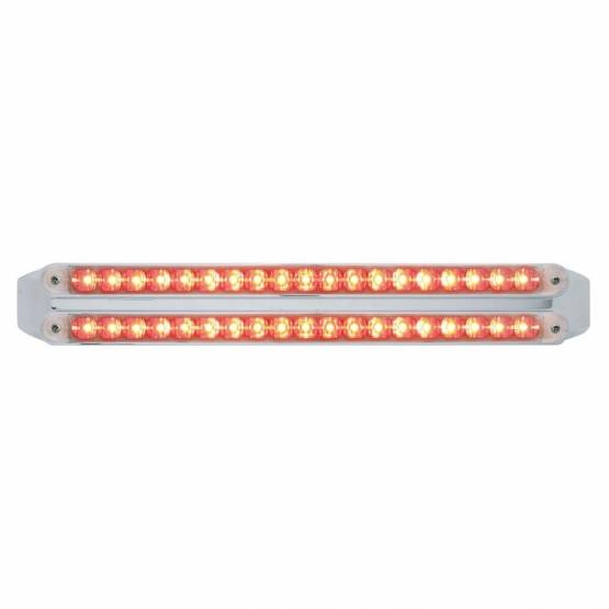UNITED PACIFIC - UNITED PACIFIC - 37681 - BARRAS DE LUCES REFLECTORAS DOBLES DE 19 LED DE 12" (PARADA, GIRO Y TRASERA) - LED ROJO/LENTE TRANSPARENTE