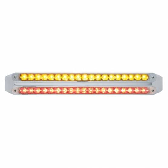 UNITED PACIFIC - UNITED PACIFIC - 37683 - BARRAS DE LUCES REFLECTORAS DOBLES DE 19 LED DE 12" - LED ÁMBAR Y ROJO / LENTE TRANSPARENTE