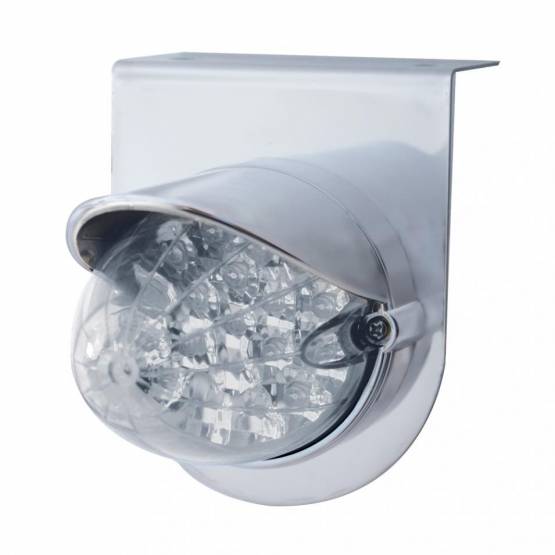 UNITED PACIFIC - UNITED PACIFIC - 37722 - SOPORTE DE LUZ INOXIDABLE CON LUZ REFLECTORA DE 19 LED Y VISERA - LED ÁMBAR/LENTE TRANSPARENTE