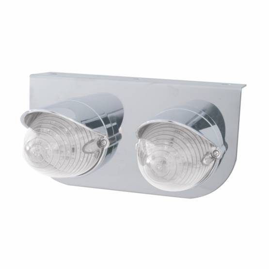 UNITED PACIFIC - UNITED PACIFIC - 37726 - SOPORTE DE LUZ DE ACERO INOXIDABLE CON DOS LUCES DE COLMENA DE 19 LED Y VISORES - LED ÁMBAR/LENTE TRANSPARENTE