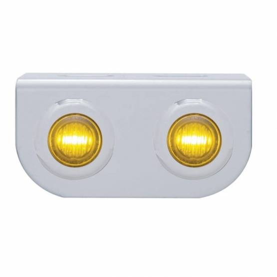 UNITED PACIFIC - UNITED PACIFIC - 37792 - SOPORTE DE LUZ INOXIDABLE CON 2X 3 LED MINI LUCES DE 3/4" - LED ÁMBAR/LENTE ÁMBAR