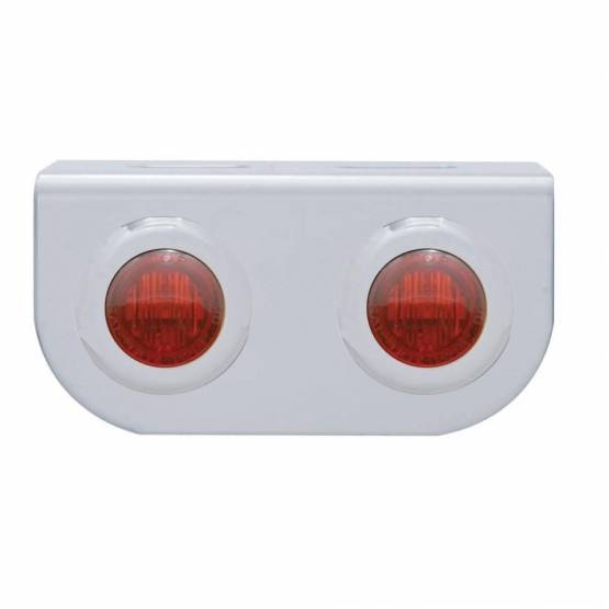 UNITED PACIFIC - UNITED PACIFIC - 37793 - SOPORTE DE LUZ DE INOXIDABLE CON 2X 3 LED MINI LUCES DE 3/4" - LED ROJO/LENTE ROJA