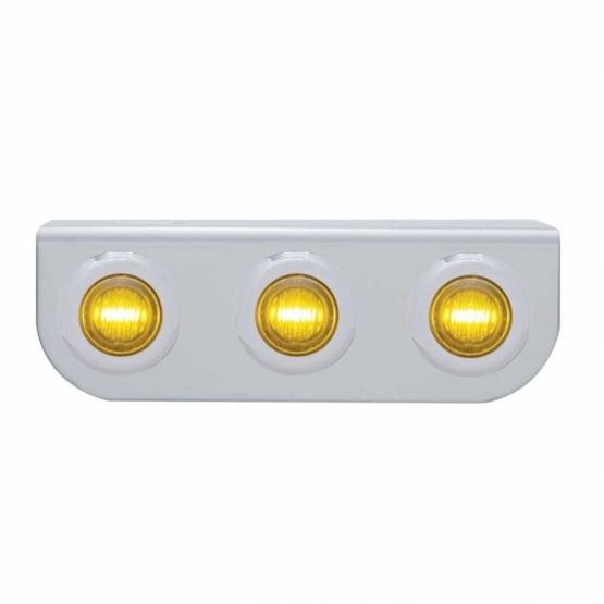 UNITED PACIFIC - UNITED PACIFIC - 37794 - SOPORTE DE LUZ INOXIDABLE CON 3X 3 LED MINI LUCES DE 3/4" - LED ÁMBAR/LENTE ÁMBAR