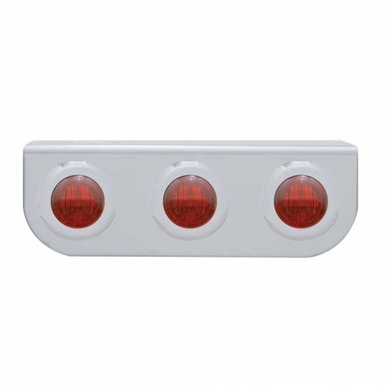 UNITED PACIFIC - UNITED PACIFIC - 37795 - SOPORTE DE LUZ INOXIDABLE CON 3X 3 LED MINI LUCES DE 3/4" - LED ROJO/LENTE ROJA
