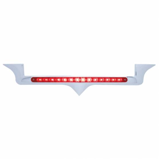 UNITED PACIFIC - UNITED PACIFIC - 37819 - EMBLEMA DE CAPÓ CROMADO CON BARRA DE LUCES DE 14 LED PARA KENWORTH - LED ROJO/LENTE ROJA