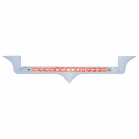 UNITED PACIFIC - UNITED PACIFIC - 37821 - EMBLEMA DE CAPÓ CROMADO CON BARRA DE LUCES DE 14 LED PARA KENWORTH - LED ROJO/LEENTE CROMADA