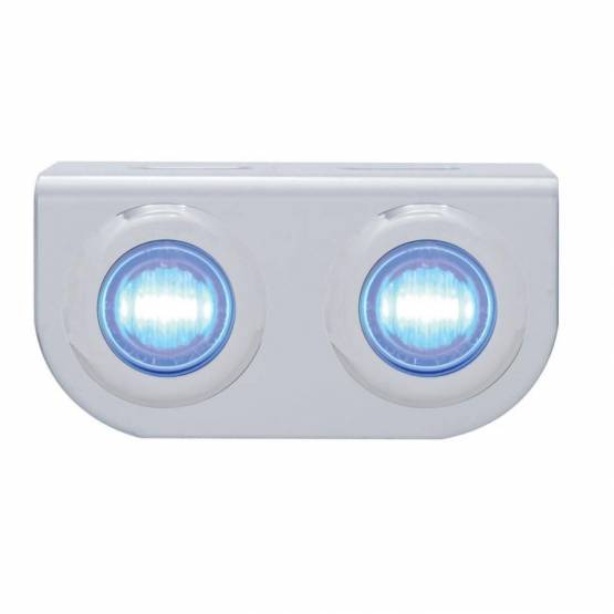 UNITED PACIFIC - UNITED PACIFIC - 37835 - SOPORTE DE LUZ DE INOXIDABLE CON 2X 3 LED MINI LUCES DE 3/4" - LED AZUL/LENTE TRANSPARENTE