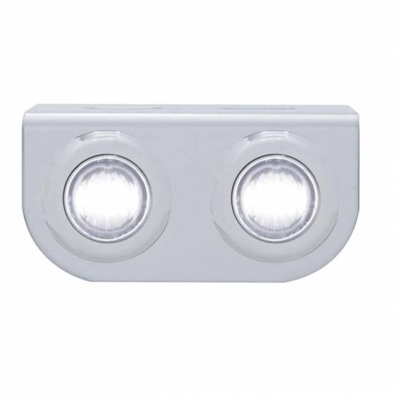UNITED PACIFIC - UNITED PACIFIC - 37836 - SOPORTE DE LUZ INOXIDABLE CON 2X 3 LED MINI LUCES DE 3/4" - LED BLANCO/LENTE TRANSPARENTE