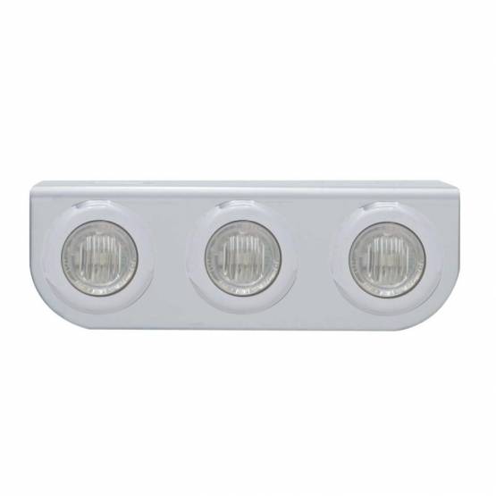 UNITED PACIFIC - UNITED PACIFIC - 37840 - SOPORTE DE LUZ INOXIDABLE CON 3X 3 LED MINI LUCES DE 3/4" - LED ROJO/LENTE TRANSPARENTE