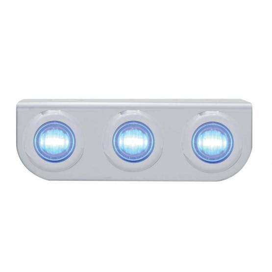 UNITED PACIFIC - UNITED PACIFIC - 37841 - SOPORTE DE LUZ INOXIDABLE CON MINI LUCES 3X 3 LED 3/4" - LED AZUL/LENTE TRANSPARENTE